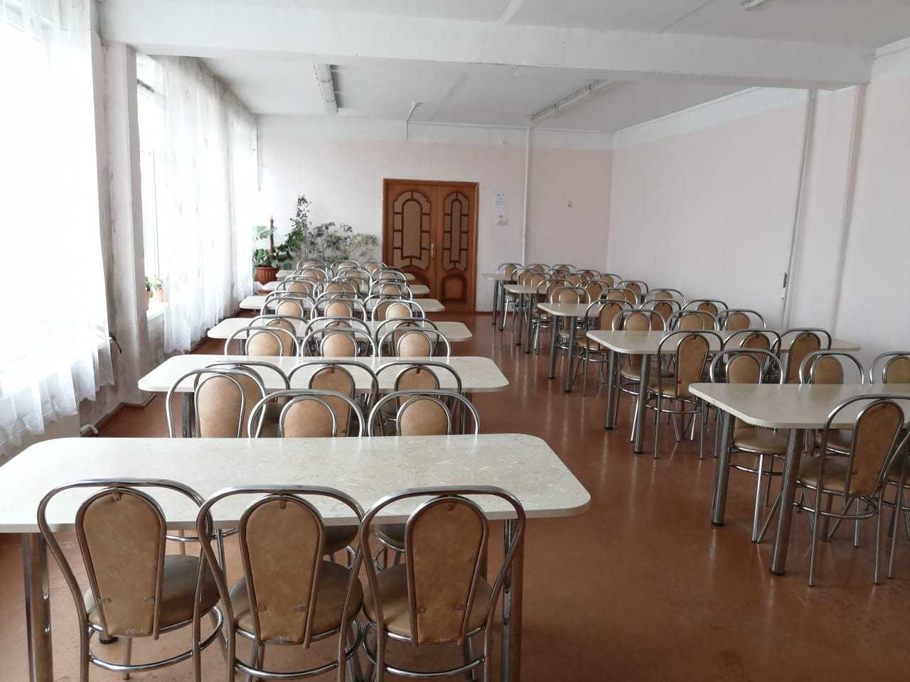 Обеденный зал в школьной столовой